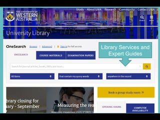 Library Services and
Expert Guides
 