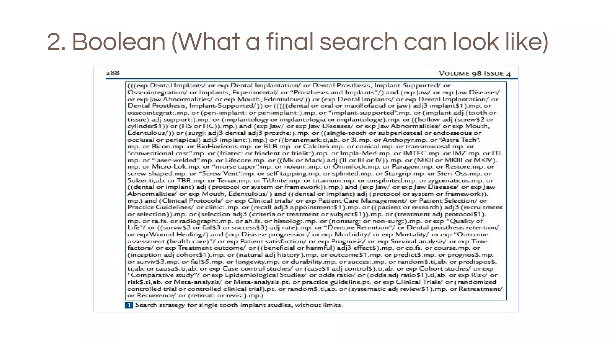 2. Boolean (What a final search can look like)
 