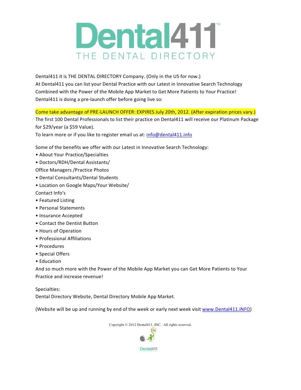 Dental411 The Dental Directory Company