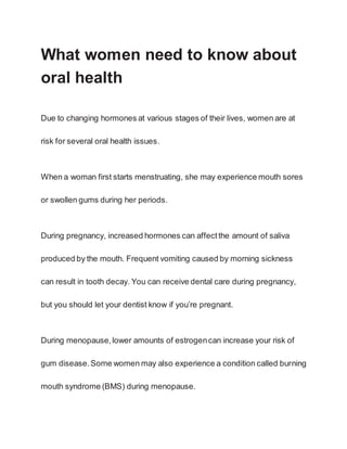 How Pregnancy and Menopause Affect Your Dental Health