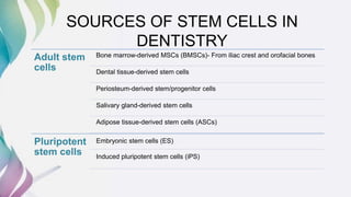 Dental and orofacial mesenchymal stem cells in craniofacial | PPTX