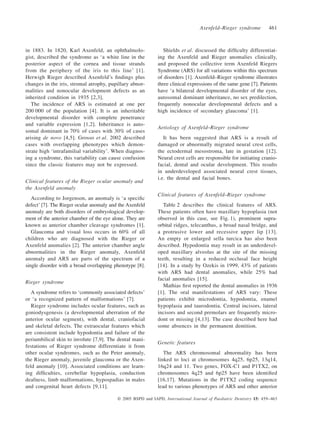 Dental anomalies in axenfeld rieger syndrome (1) | PDF