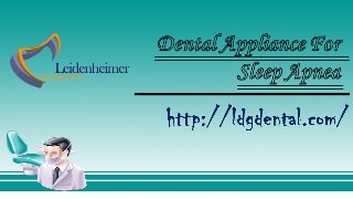 Dental Appliance For Sleep Apnea