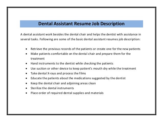orthodontic assistant cover letter