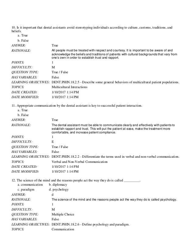 Dental assisting a comprehensive approach 5th edition phinney test ba…