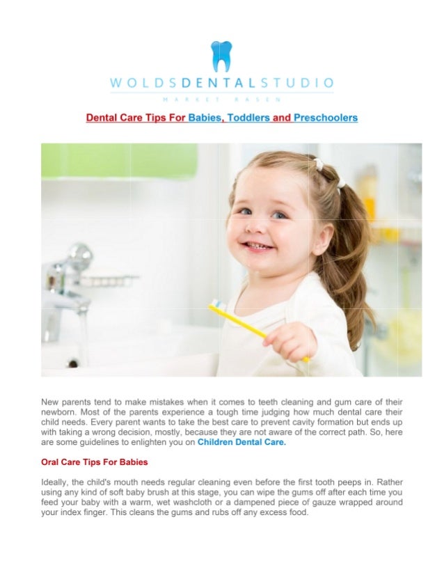 Dental Care Tips For Babies Toddlers and Preschoolers