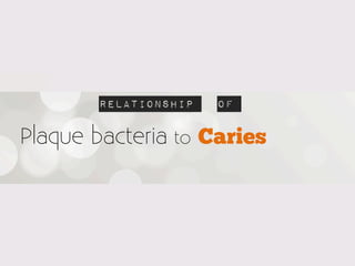 Relationship    of

Plaque bacteria   to   Caries
 