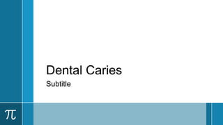 Dental Caries
History, Etiology, Histopathogenesis and
Clinical types
 