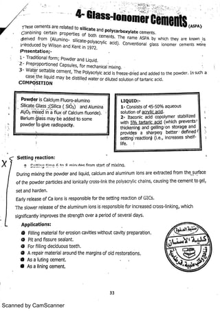 Dental material cements | PDF