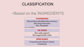 DENTAL LUTING CEMENTS FOR DENTAL MATERIALS new.pptx AND PDF | PPTX