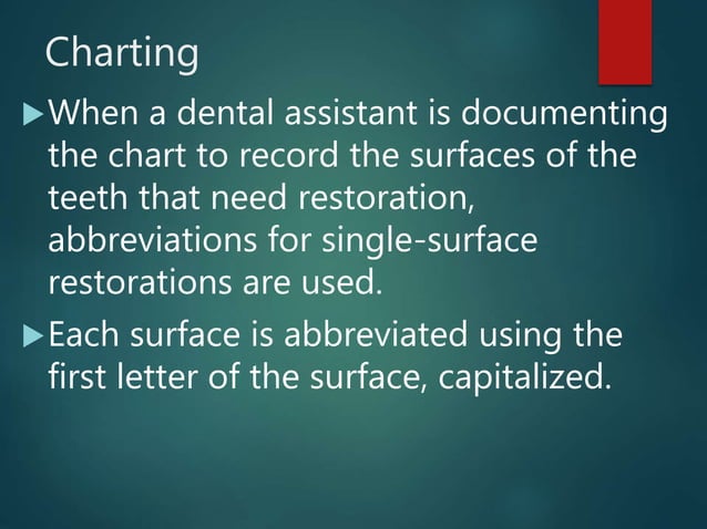 Dental charting, Cavity Classification, Basic Charting Terms | PPTX ...