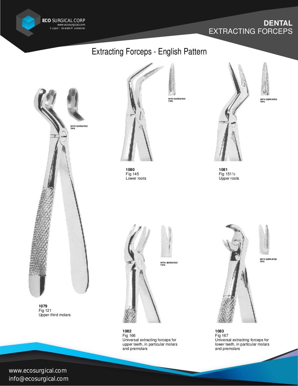 Dental extracting forceps and Elevators catalogue