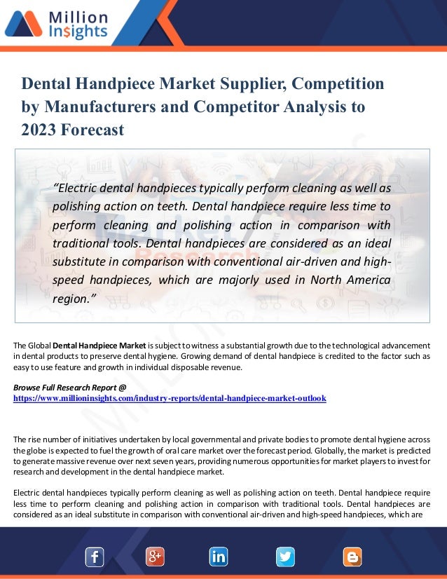 Dental Handpiece Market Share, Distributor Analysis and Development