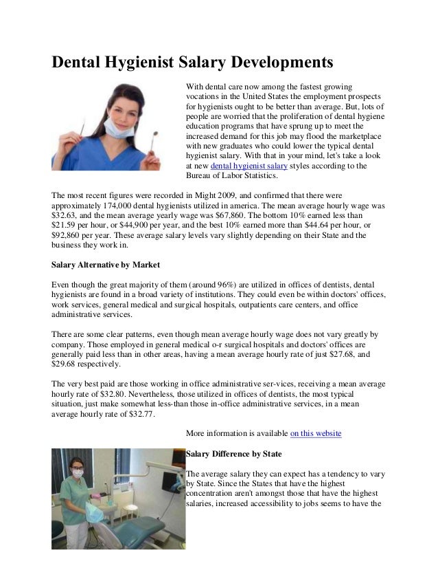 Dental hygienist salary developments