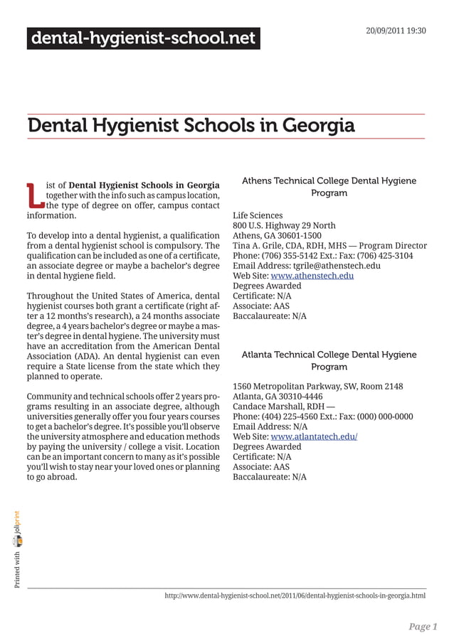 Dental hygienist schools in PDF Dental Health Diseases