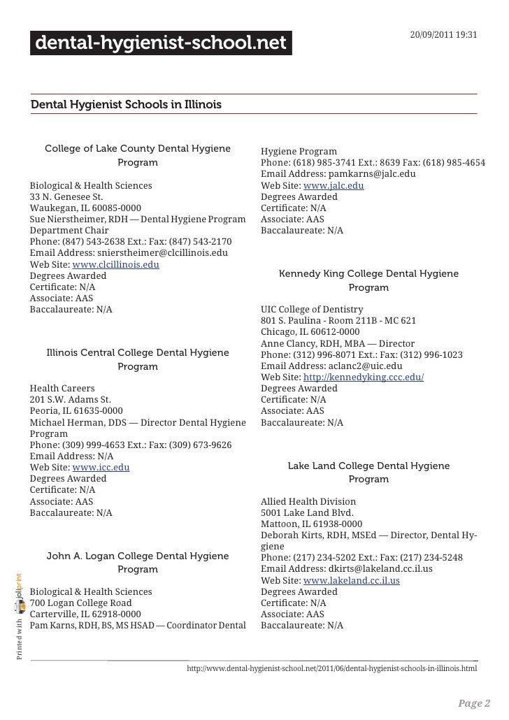 Dental hygienist schools in illinois