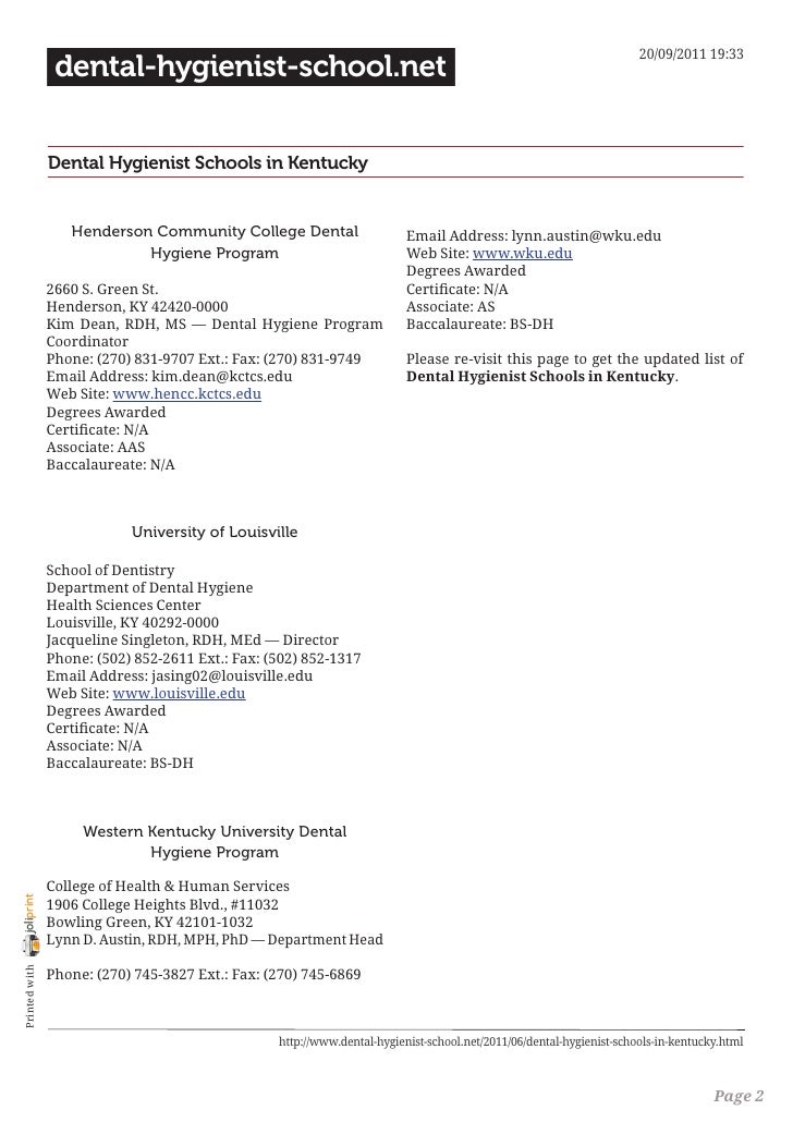 Dental hygienist schools in kentucky