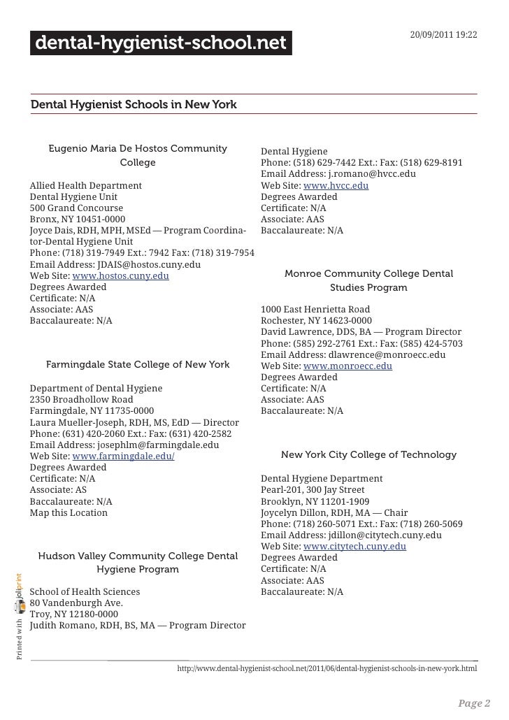 Dental hygienist schools in new york