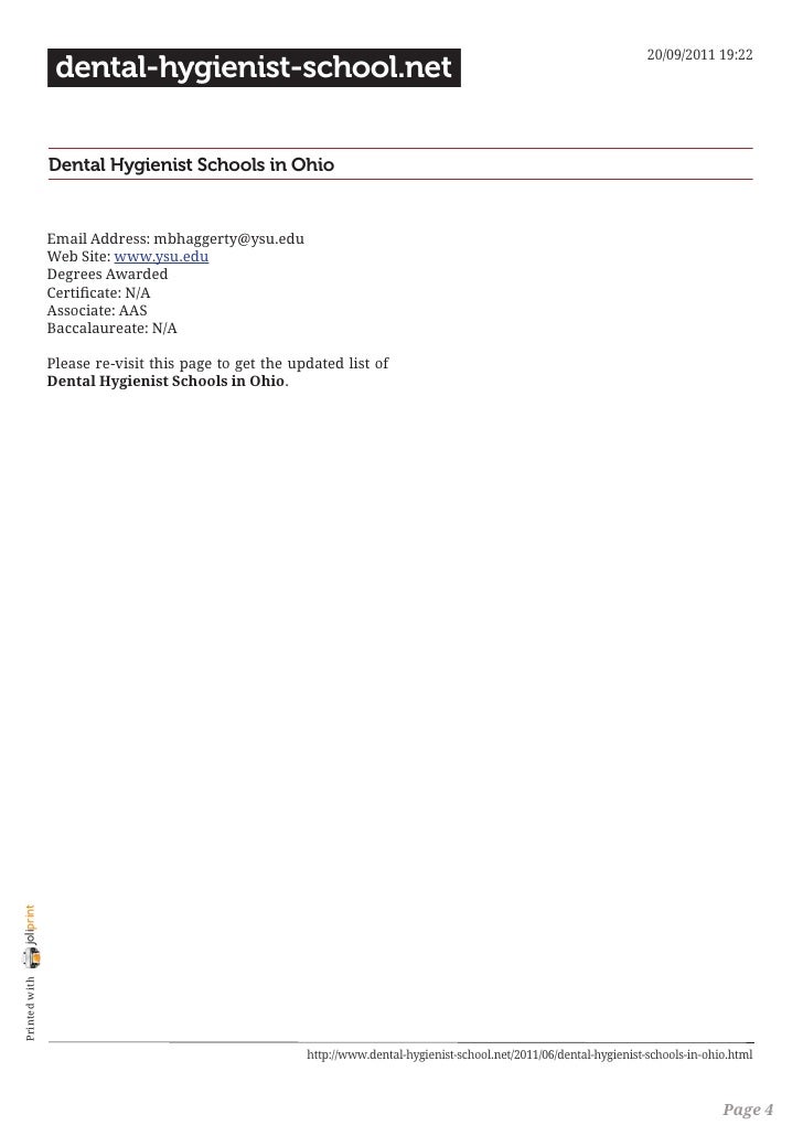 Dental hygienist schools in ohio