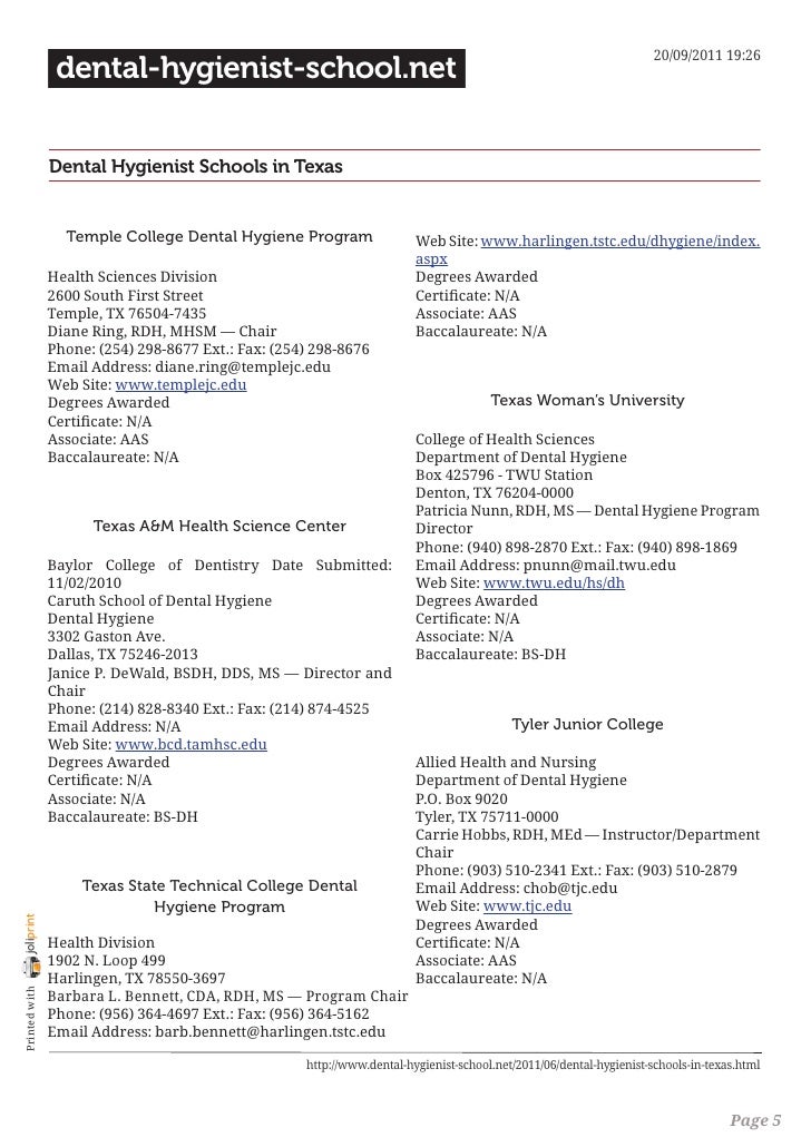 Dental hygienist schools in texas