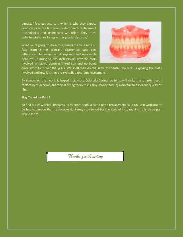 Dental Implants Cheaper Than Dentures? Colorado Springs Dentists