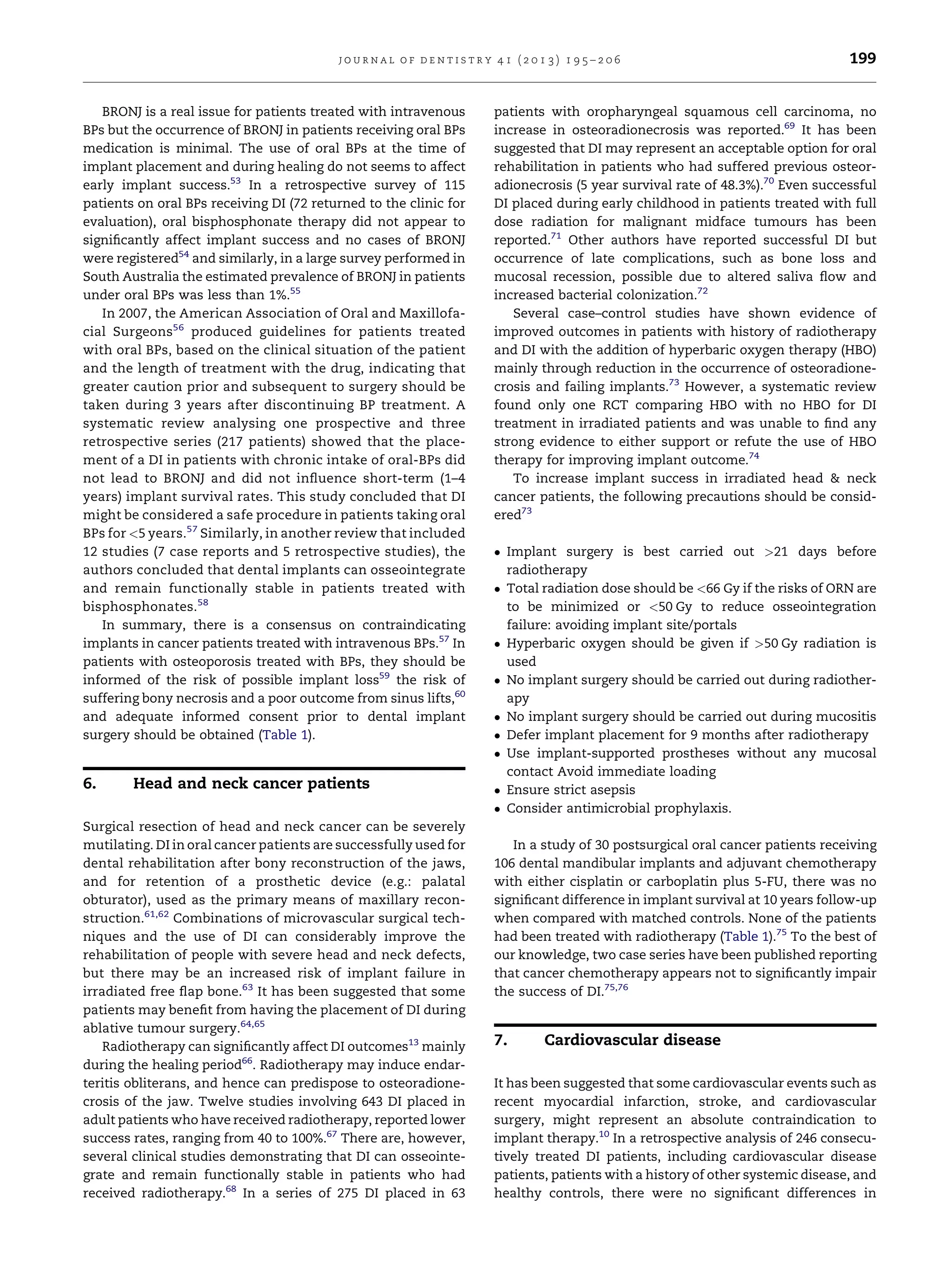 Dental implants in the medically compromised patient | PDF