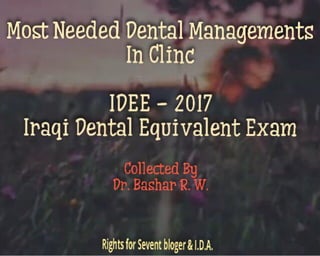 Dental management , Oral Surgery 