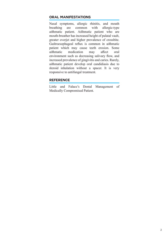 Dental Management of Asthmatic Patient Lecture