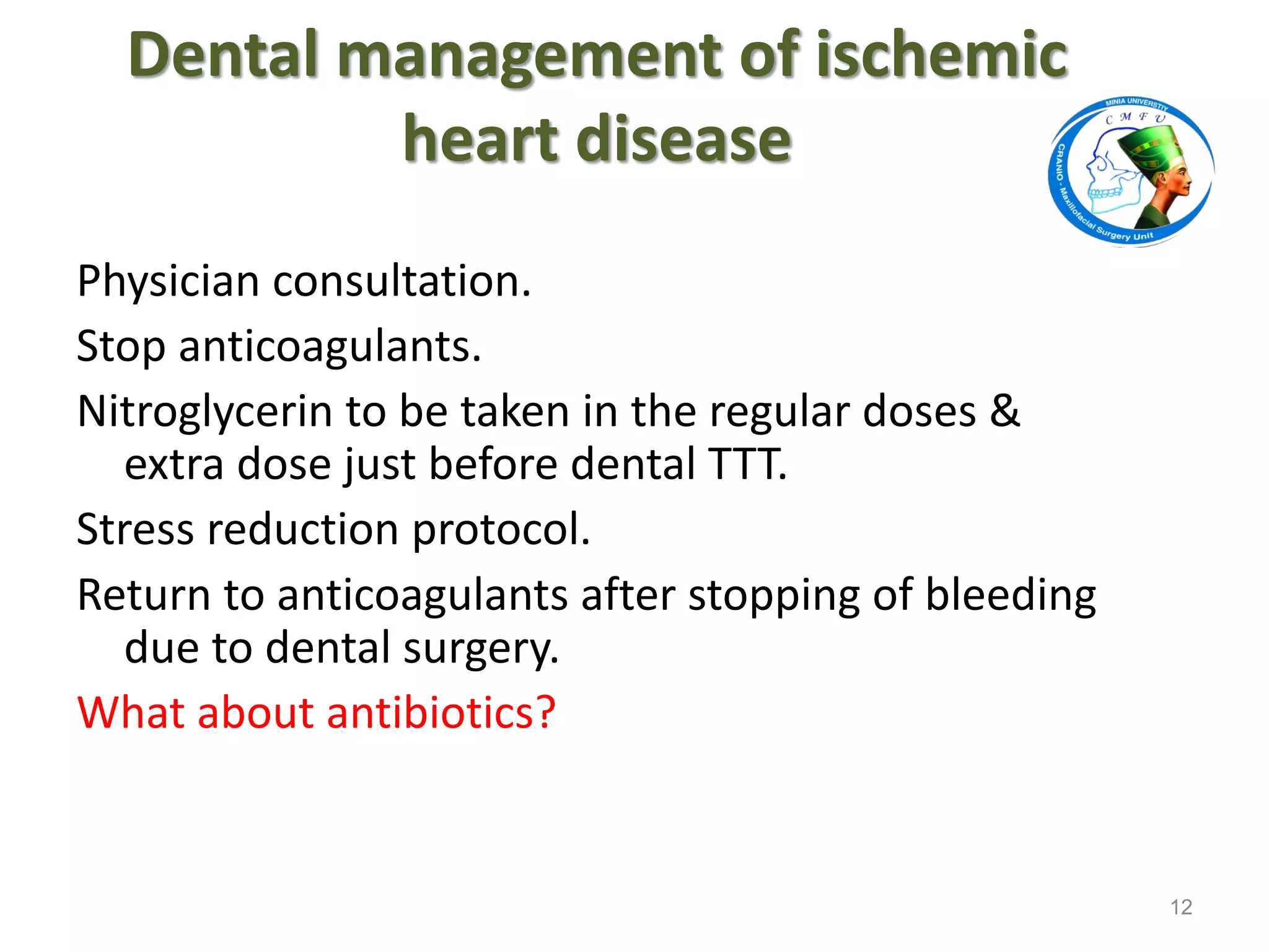 Dental management of cardiac patients | PDF