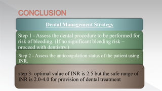 Dental management of Patients taking oral anti-coagulants and Aspirin ...