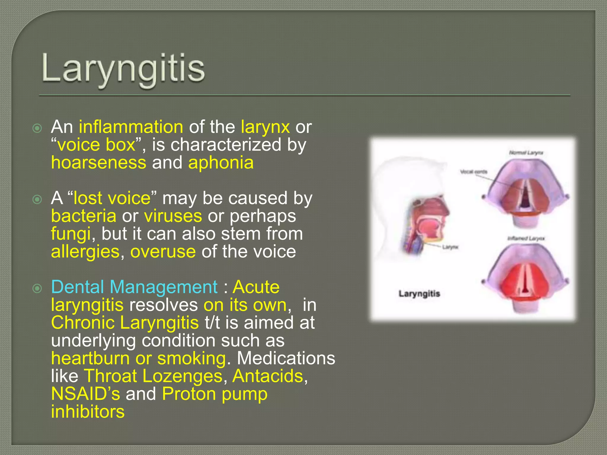 Dental Management of Respiratory & Adrenal Disorders | PPTX