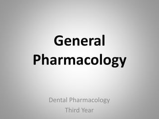 General
Pharmacology
Dental Pharmacology
Third Year
 