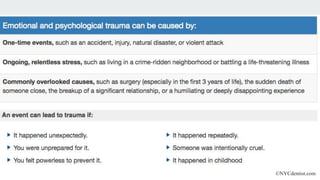 ●https://www.helpguide.org/articles/ptsd-trauma/coping-with-emotional-and-psychological-trauma.htm
●Z
©NYCdentist.com
 