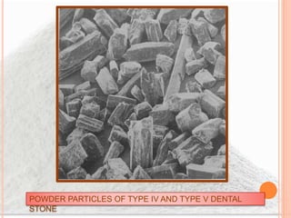 POWDER PARTICLES OF TYPE IV AND TYPE V DENTAL
STONE
 