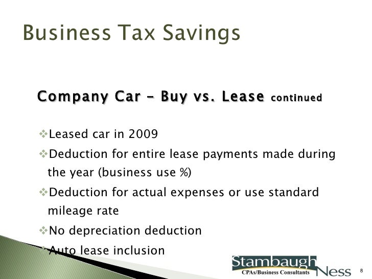 Leased Car Business Tax Deduction Leased Car Business Tax Deduction