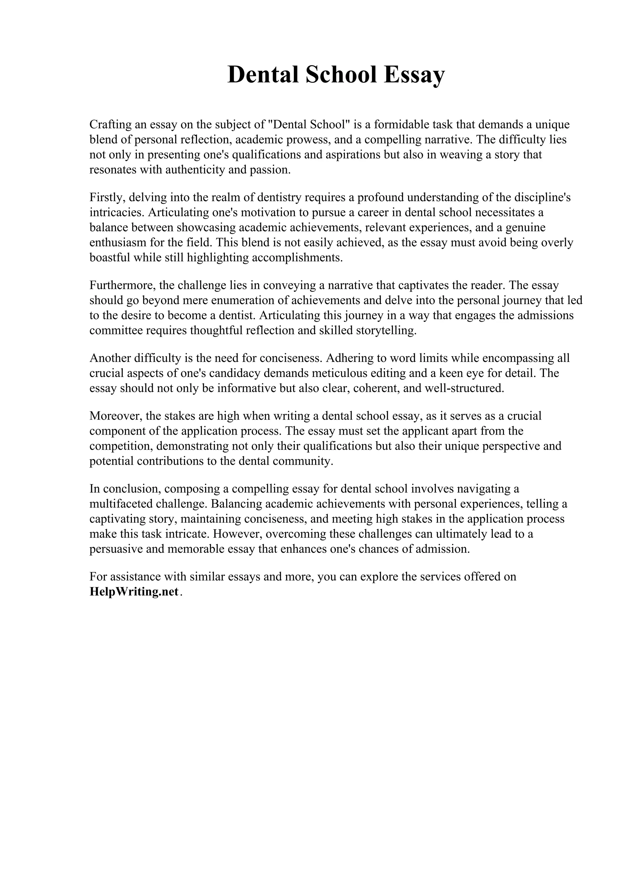Dental School Essay.pdf