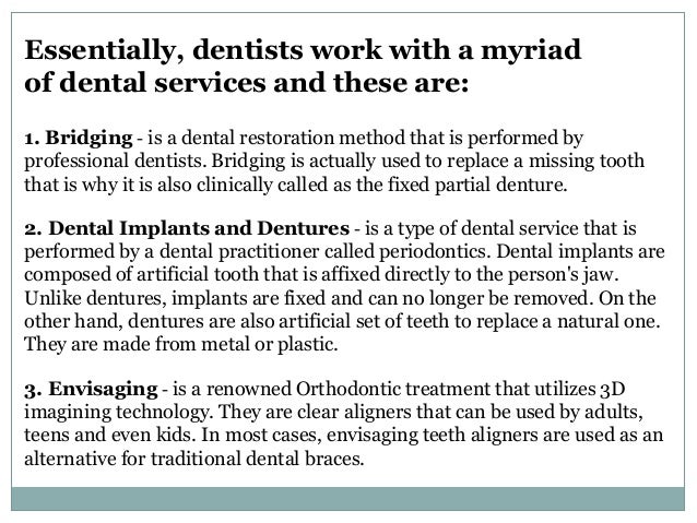 types of dentists