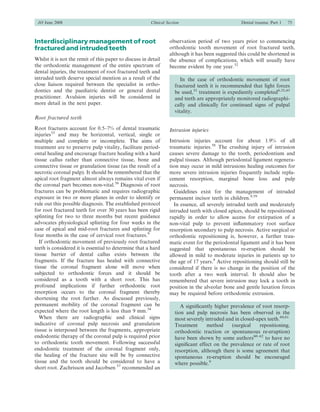 Dental trauma an overview of its influence on the management of ...