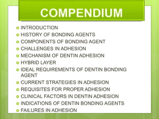 Dentin bonding agents | PPTX