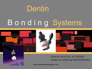 Dentin
B o n d i n g Systems
INDIAN DENTAL ACADEMY
Leader in continuing Dental Education
www.indiandentalacademy.com
 