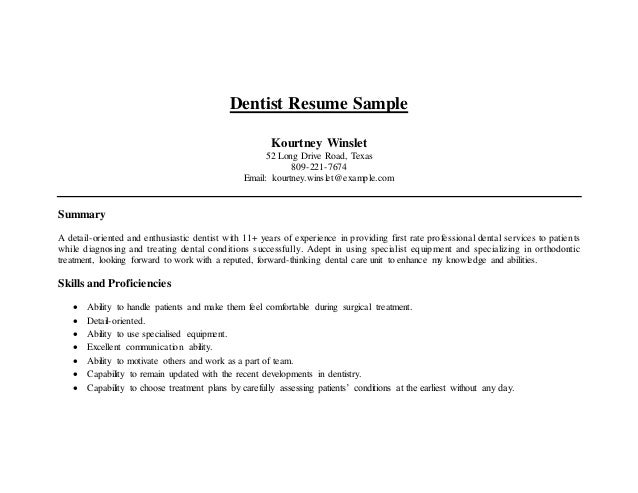 general dentist resumes