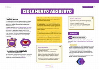Dentística
Módulo
03
Isolamento absoluto
ISOLAMENTO
ISOLAMENTO ABSOLUTO
ABSOLUTO
isolamento
Tipos de
• O isolamento do campo operatório é uma etapa
imprescindível para garantir um ambiente limpo,
seco e com acesso adequado durante procedi-
mentos clínicos.
• Pode ser realizado com ou sem o uso de um dique
de borracha, chamado isolamento absoluto quan-
do utilizado e isolamento relativo quando não.
• A escolha vai depender do tipo de procedimento
a ser realizado, contudo, o isolamento absoluto
com dique de borracha oferece maior precisão
e controle.
Rolete
de algodão
Lençol de
borracha Arco
Fio
dental
absoluto
isolamento absoluto
do campo operatório
No isolamento do tipo absoluto, como já menciona-
do, tem-se a utilização de um dique de borracha,
e esse item oferece diversos benefícios:
relativo
1. Permite um controle eficaz da contaminação e
umidade, essenciais para otimizar o desempenho
dos materiais restauradores.
2. O dique proporciona melhor visibilidade e aces-
so ao profissional, o que resulta em procedimentos
mais precisos, especialmente durante o preparo de
cavidades com instrumentos rotatórios (fundamen-
tal para evitar a remoção excessiva de estrutura
dental saudável.
3. Protege o paciente contra a deglutição acidental
de objetos e resíduos, e evita lesões nos tecidos moles.
4. O dique aumenta a segurança do profissional, mi-
nimizando o risco de infecções da cavidade bucal.
5. Economiza tempo clínico, já que o paciente não
pode falar ou expectorar durante o procedimento.
Recomendações
a. Durante a remoção de tecido cariado em
cavidades profundas;
b. Ao retirar restaurações insatisfatórias;
c. Em procedimentos com amálgama, afim de
prevenir a aspiração e deglutição de mercúrio;
d. Em processos adesivos, diretos ou indiretos,
para garantir sucesso na adesão;
e. Quando o afastamento gengival é necessário;
f. Em pacientes com necessidades especiais.
Contra-indicações
a. Casos de asma ou dificuldades respiratórias;
b. Dentes com erupção incompleta (fica difícil
invaginar o dique de borracha);
*Casos de alergia ao látex → mas nesse caso
pode-se optar por diques de borracha livres
de látex.
Materiais
Lençol de borracha
01
Características:
- Impermeável e vem em várias espessuras, sendo que
lençóis mais espessos são mais resistentes, melhoram
o afastamento gengival e vedam de forma mais signi-
ficativa a interface entre a borracha e o dente.
- Os diques estão disponíveis em várias cores (azul,
preto, roxo e etc), a fim de obter bom contraste com
os dentes.
- Existem, ainda, lençóis de borracha sem látex feitos
de vinil, úteis para pacientes alérgicos.
Também chamado de dique de borracha, é utili-
zado para isolar o campo operatório da cavidade
bucal.
hud
Odonto
 