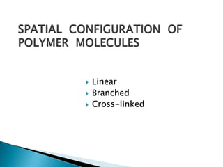    Linear
   Branched
   Cross-linked
 