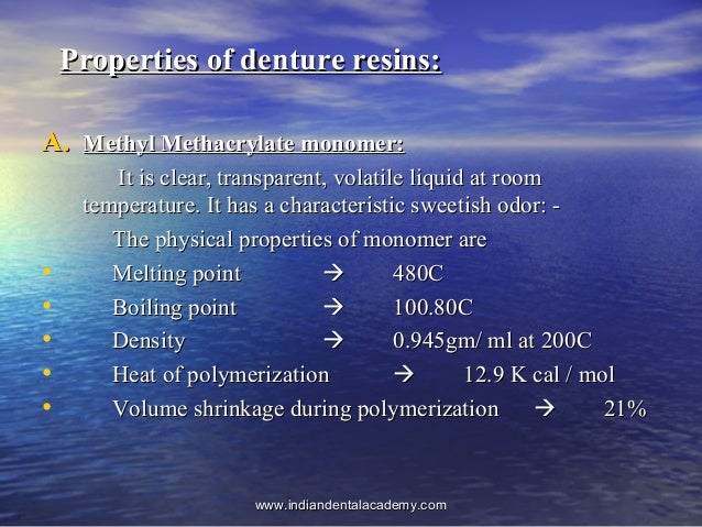 Denture Base Resin Physical Properties  . Some Relevant Properties And Their Determination.