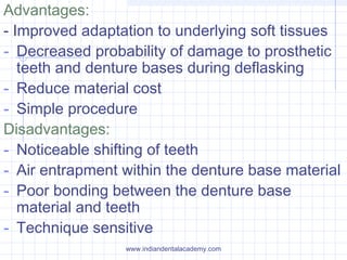Denture base resins/cosmetic dentistry courses