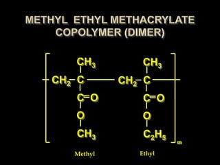 CH3
C
C
CH3
O
O
CH2
CH3
C
C
C2H5
O
O
CH2
m
Methyl Ethyl
 