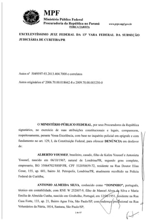 A íntegra da denúncia da Procuradoria contra a Petrobras