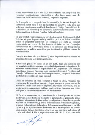 Denuncia de Carniello ante la ONU