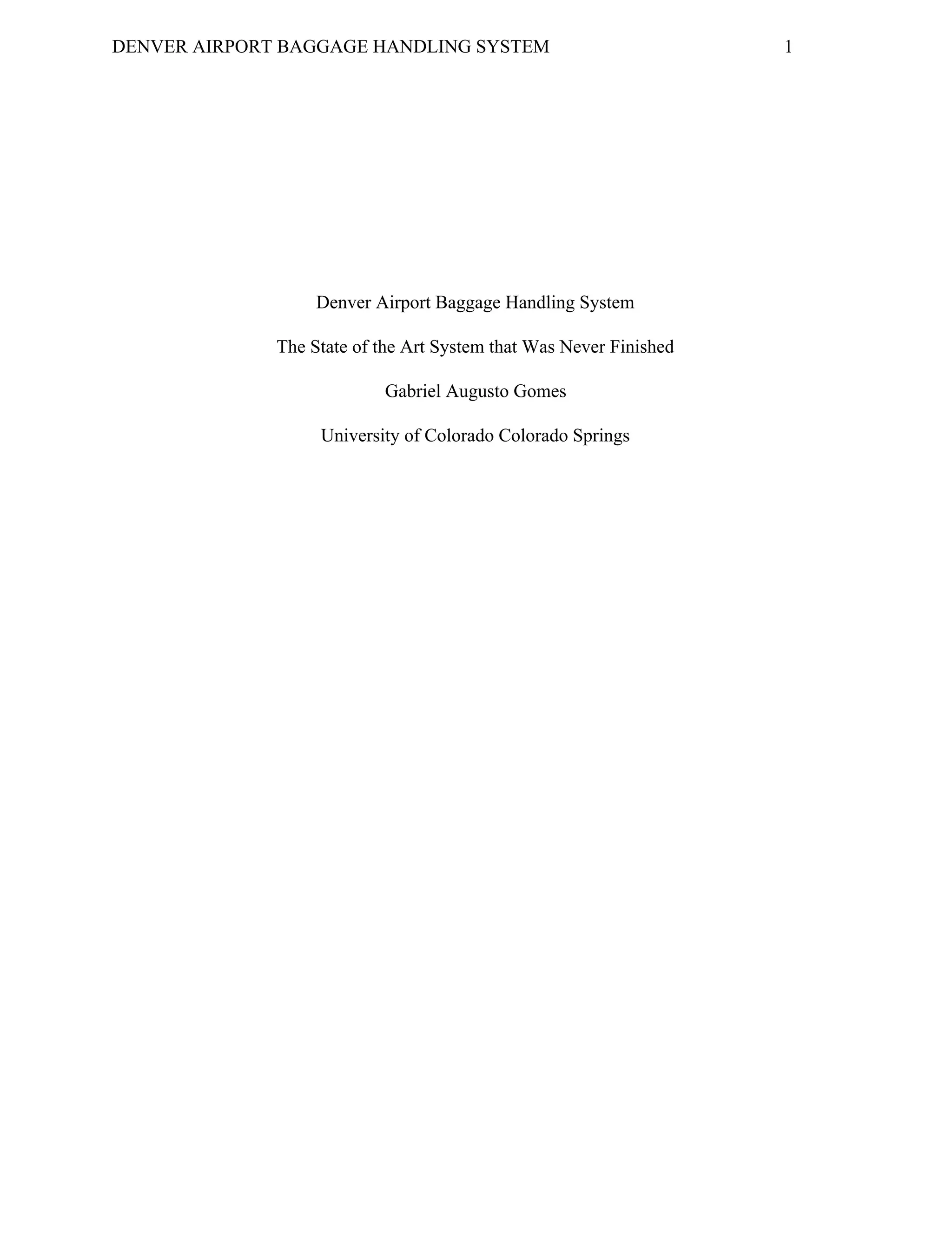 Denver Airport Baggage Handling System PDF