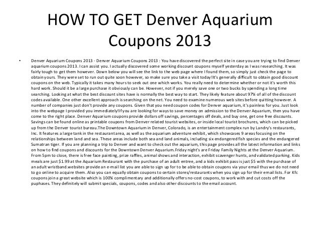 Coupon for dallas world aquarium